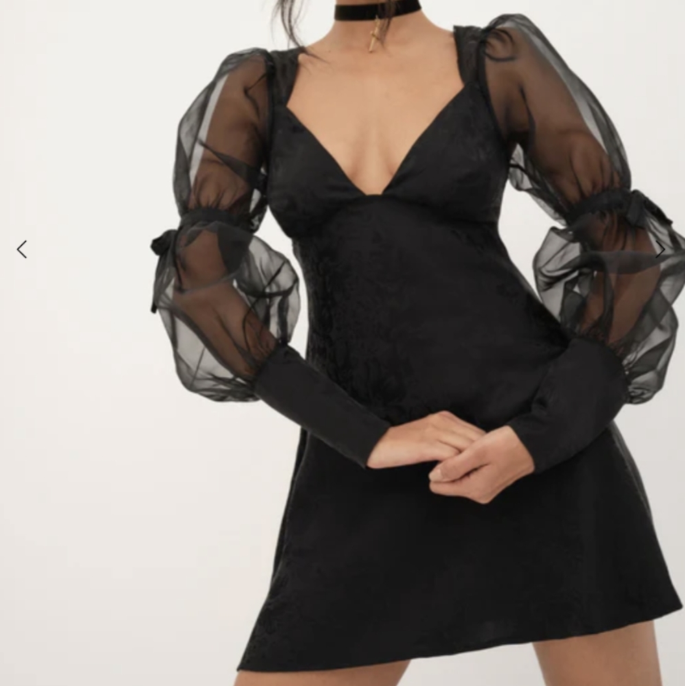 For Love and Lemons Gabrielle Puff Sleeve Mini Dress